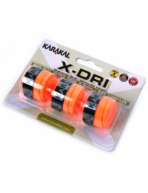 Karakal X-Dri Overwrap Grip 3pk - Orange